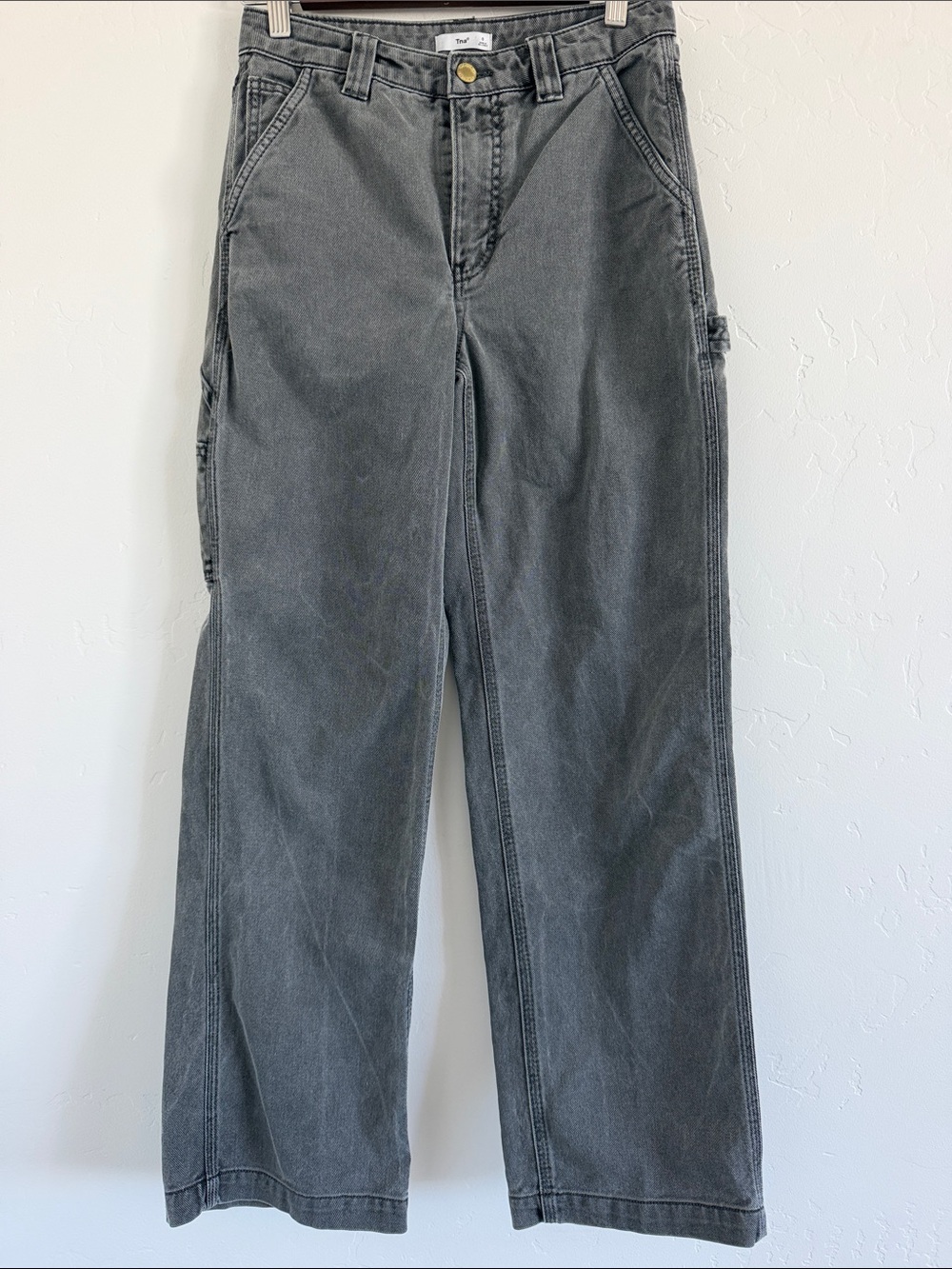 Aritzia Tna Greenwich Carpenter Pants Size 0 Gray Denim Utility Workwear